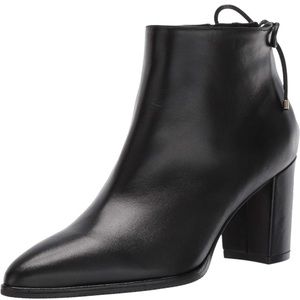 Stuart Weitzman Gardiner Leather Block-Heel Ankle Booties zipper US size 8